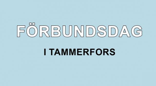 En blå platta där det står förbundsdagen i Tammerfors.